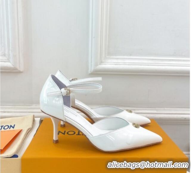 Low Price Louis Vuitton Stellar Mary Janes Pumps 7cm in Patent Leather White 426163