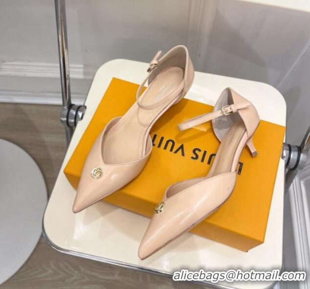 Best Price Louis Vuitton Stellar Mary Janes Pumps 4cm in Patent Leather Nude Pink 426167