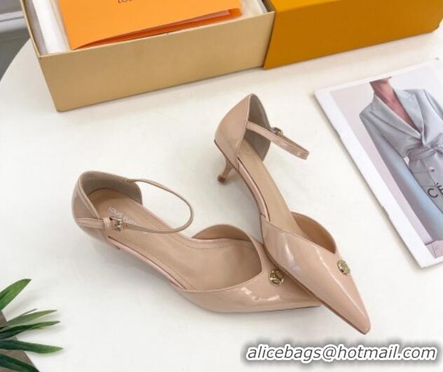 Best Price Louis Vuitton Stellar Mary Janes Pumps 4cm in Patent Leather Nude Pink 426167