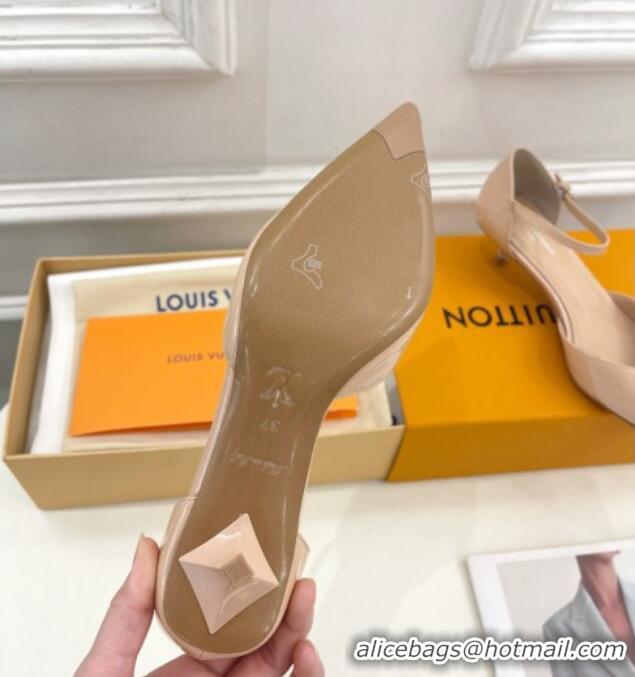 Best Price Louis Vuitton Stellar Mary Janes Pumps 4cm in Patent Leather Nude Pink 426167