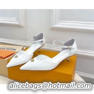 Purchase Louis Vuitton Stellar Mary Janes Pumps 4cm in Patent Leather White 0426168