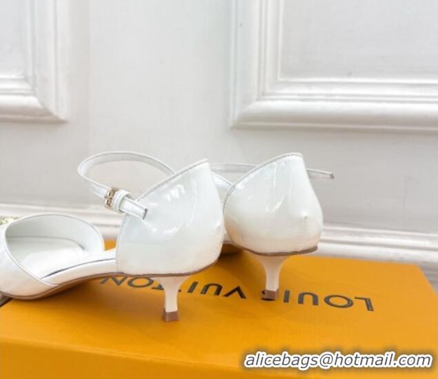 Purchase Louis Vuitton Stellar Mary Janes Pumps 4cm in Patent Leather White 0426168