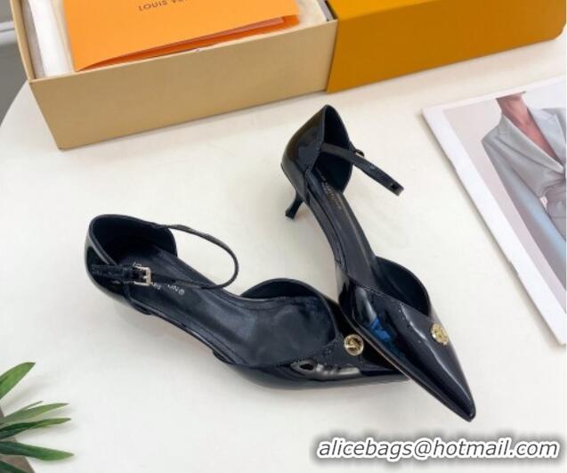 Pretty Style Louis Vuitton Stellar Mary Janes Pumps 4cm in Patent Leather Black 426169