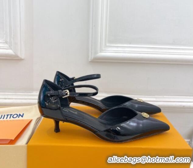 Pretty Style Louis Vuitton Stellar Mary Janes Pumps 4cm in Patent Leather Black 426169