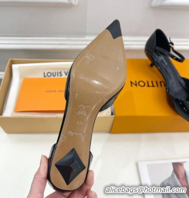 Pretty Style Louis Vuitton Stellar Mary Janes Pumps 4cm in Patent Leather Black 426169