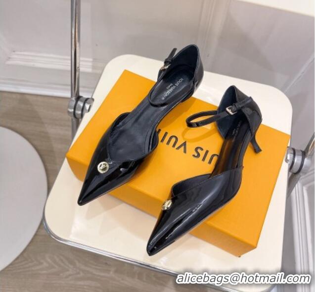 Pretty Style Louis Vuitton Stellar Mary Janes Pumps 4cm in Patent Leather Black 426169