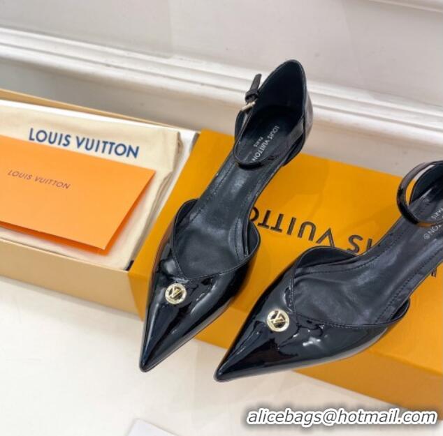 Pretty Style Louis Vuitton Stellar Mary Janes Pumps 4cm in Patent Leather Black 426169