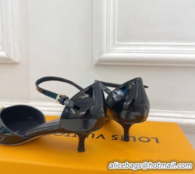 Pretty Style Louis Vuitton Stellar Mary Janes Pumps 4cm in Patent Leather Black 426169