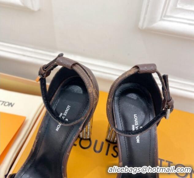 Buy Luxury Louis Vuitton Silhouette High Heel Sandals 10cm with Crystals Monogram Canvas 426182