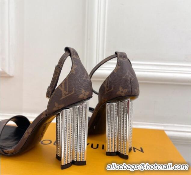 Buy Luxury Louis Vuitton Silhouette High Heel Sandals 10cm with Crystals Monogram Canvas 426182