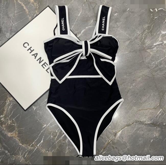 Luxury Discount Chanel Swimwear with 050990 Bow Black 2024