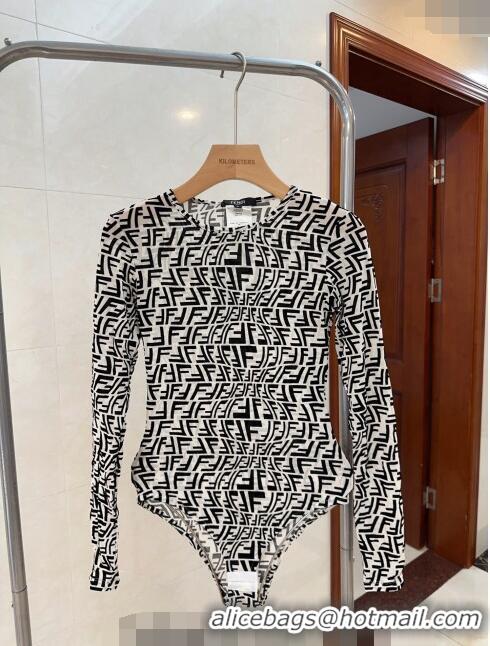 Super Quality Fendi Vertigo Swimwear F0509 Black/White 2024