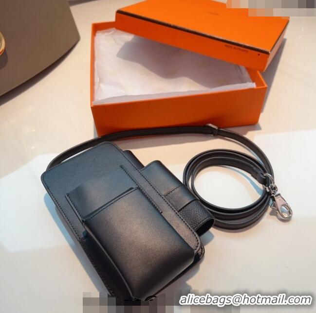 Reasonable Price Hermes Way Phone Pouch Mini bag in Calfskin H0070 Black 2024