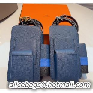 Promotional Hermes Way Phone Pouch Mini bag in Calfskin H0070 Dark Blue 2024