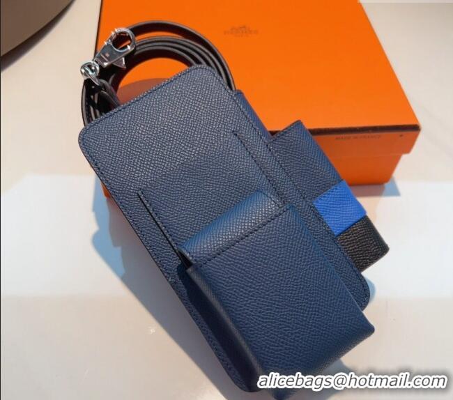 Promotional Hermes Way Phone Pouch Mini bag in Calfskin H0070 Dark Blue 2024