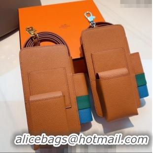 New Design Hermes Way Phone Pouch Mini bag in Calfskin H0070 Clay Brown 2024