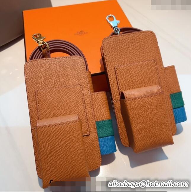 New Design Hermes Way Phone Pouch Mini bag in Calfskin H0070 Clay Brown 2024