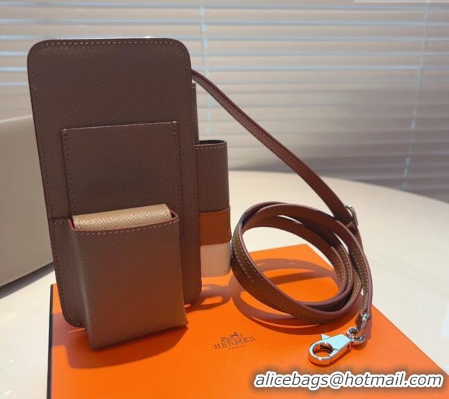 Promotional Hermes Way Phone Pouch Mini bag in Calfskin H0070 Grey 2024