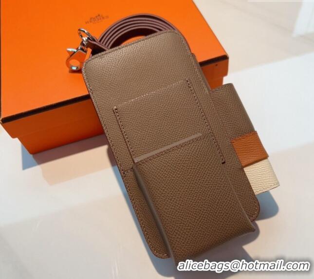 Promotional Hermes Way Phone Pouch Mini bag in Calfskin H0070 Grey 2024