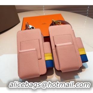 Top Quality Hermes Way Phone Pouch Mini bag in Calfskin H0070 Light Pink 2024