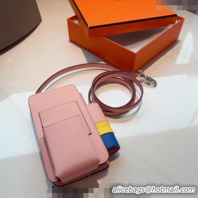 Top Quality Hermes Way Phone Pouch Mini bag in Calfskin H0070 Light Pink 2024