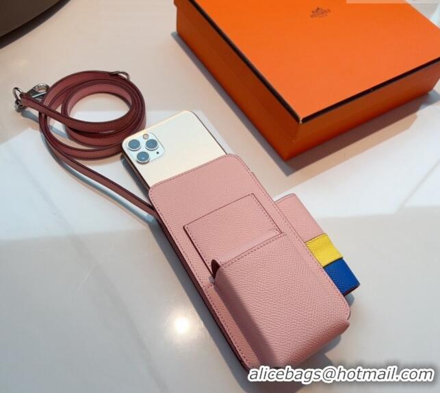 Top Quality Hermes Way Phone Pouch Mini bag in Calfskin H0070 Light Pink 2024