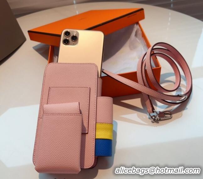 Top Quality Hermes Way Phone Pouch Mini bag in Calfskin H0070 Light Pink 2024