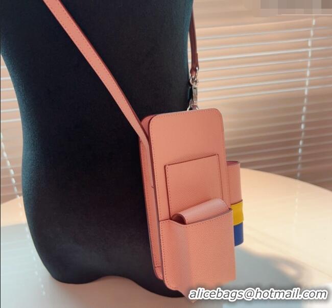 Top Quality Hermes Way Phone Pouch Mini bag in Calfskin H0070 Light Pink 2024