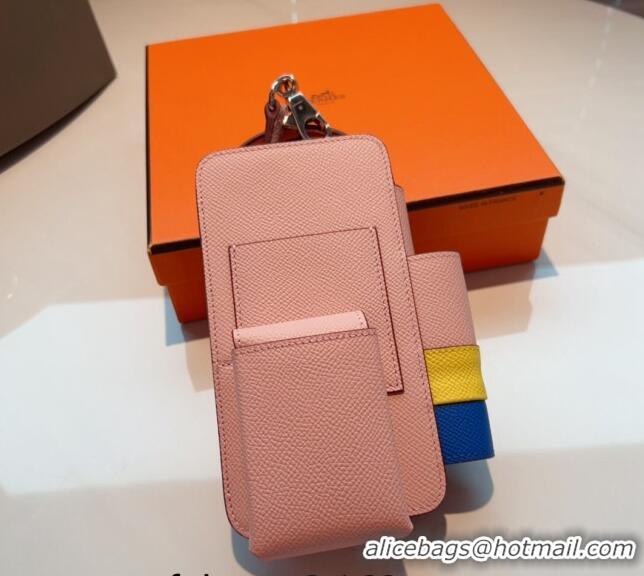 Top Quality Hermes Way Phone Pouch Mini bag in Calfskin H0070 Light Pink 2024