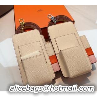 Famous Brand Hermes Way Phone Pouch Mini bag in Calfskin H0070 Cream White 2024