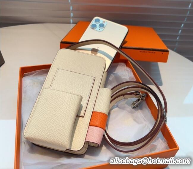 Famous Brand Hermes Way Phone Pouch Mini bag in Calfskin H0070 Cream White 2024