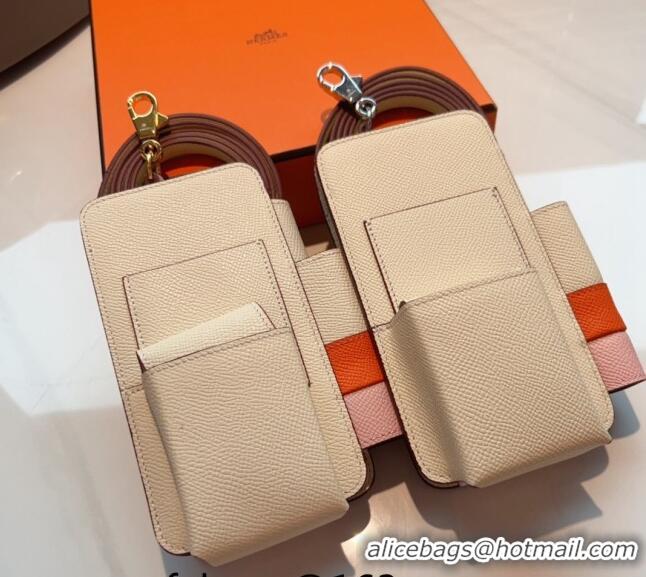 Famous Brand Hermes Way Phone Pouch Mini bag in Calfskin H0070 Cream White 2024