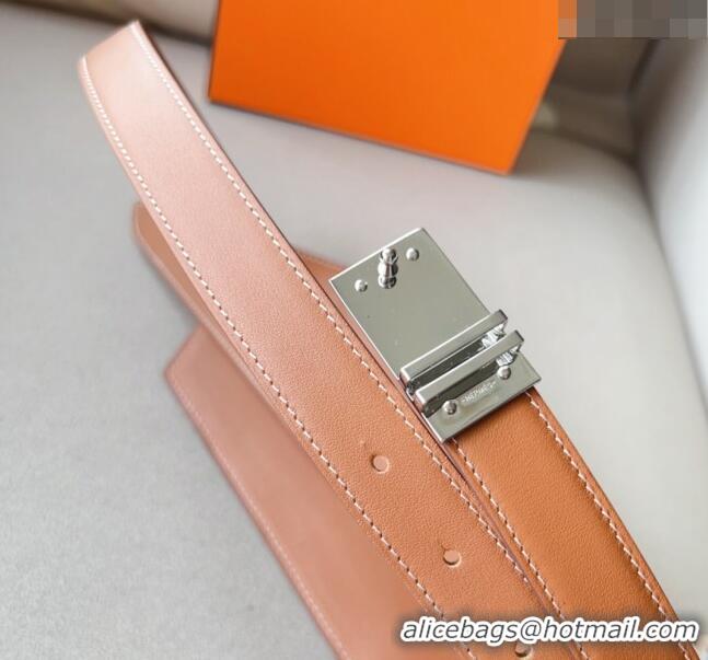 Top Quality Hermes Elan Pocket 24 Pouch Belt in Swift Leather H0098 Brown/Silver 2024