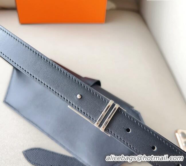 Super Quality Hermes Elan Pocket 24 Pouch Belt in Swift Leather H0098 Black/Silver 2024