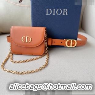 New Fashion Dior 30 Montaigne Removable Pouch Belt 2cm D0510 Brown 2024