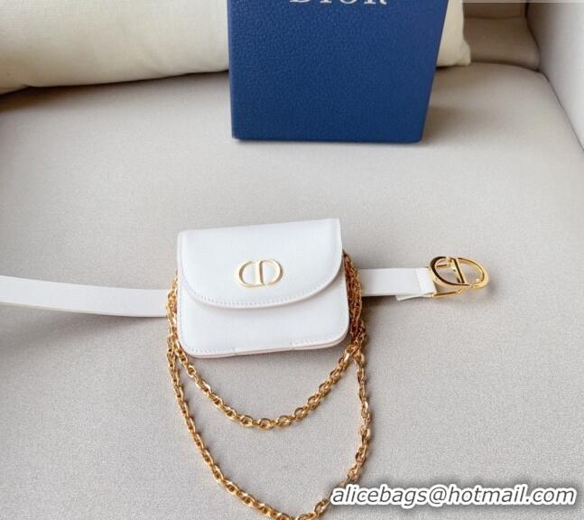 Super Quality Dior 30 Montaigne Removable Pouch Belt 2cm D0510 White 2024