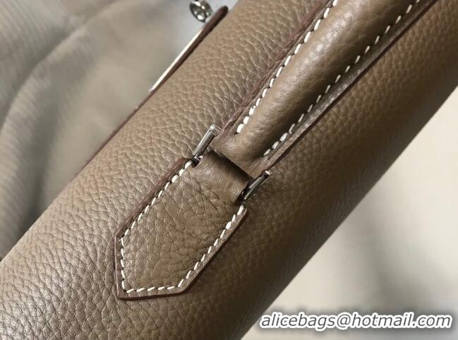 Big Discount Hermes Mens Kelly Messenger Bag 38cm in Togo Calfskin H0204 Elephant Grey (Half Handmade)