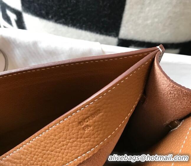 New Design Hermes Men's Kelly Messenger Bag 38cm in Togo Calfskin H0204 Light Brown (Half Handmade)