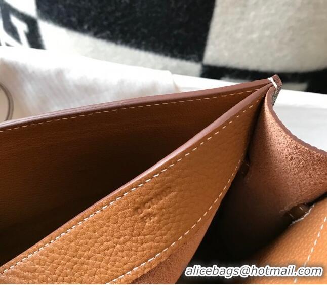 Top Quality Hermes Men's Kelly Messenger Bag 34cm in Togo Calfskin H0205 Light Brown (Half Handmade)