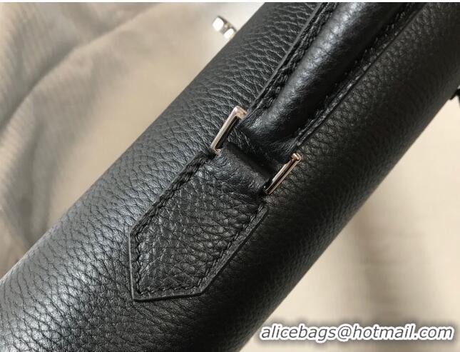 Most Popular Hermes Men's Kelly Messenger Bag 38cm in Togo Calfskin H0204 Black (Half Handmade)