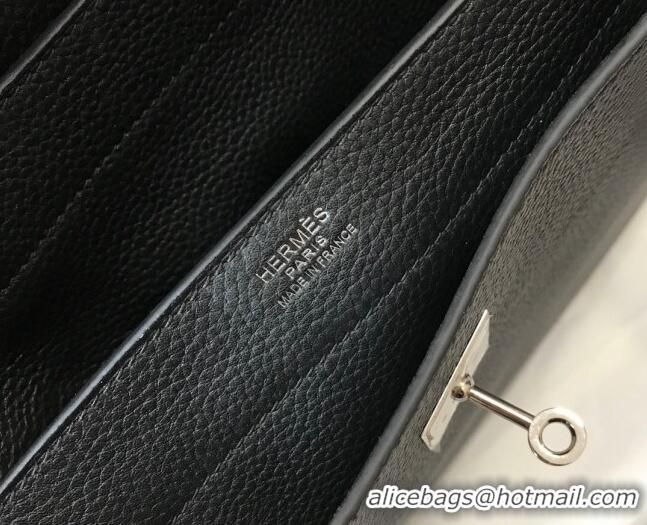 Most Popular Hermes Men's Kelly Messenger Bag 38cm in Togo Calfskin H0204 Black (Half Handmade)