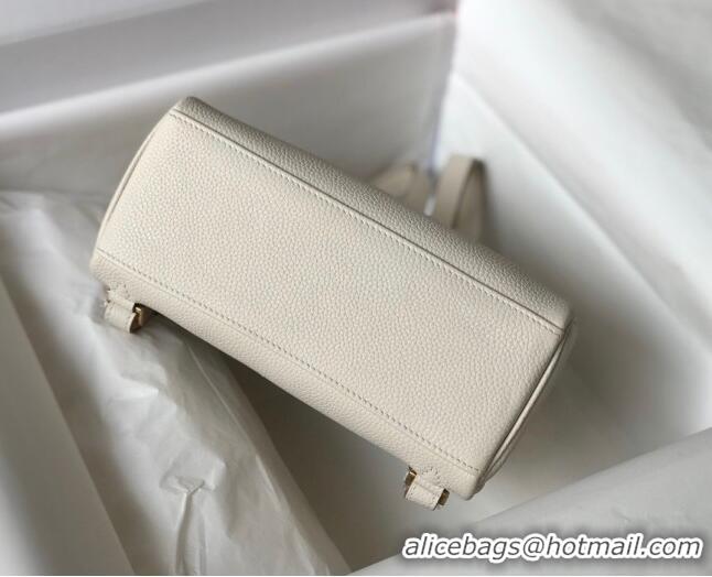 Top Grade Hermes Kelly Ado Backpack 22cm in Togo Leather H0210 White/Gold (Half Handmade)