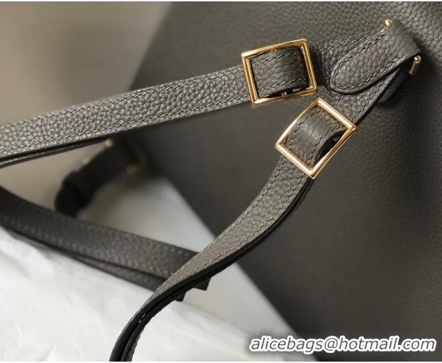 Super Quality Hermes Kelly Ado Backpack 22cm in Togo Leather H0210 Steel Grey/Gold (Half Handmade)