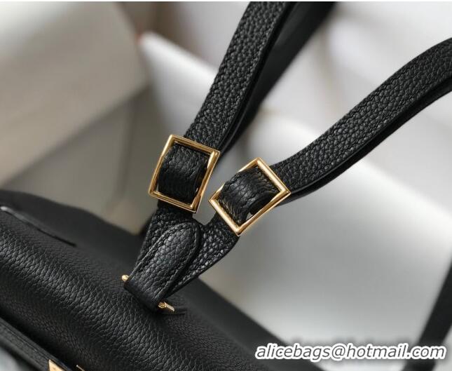 New Style Hermes Kelly Ado Backpack 22cm in Togo Leather H0210 Black/Gold (Half Handmade)