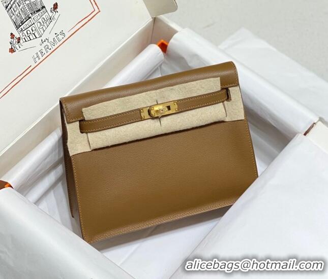 Famous Brand Hermes Kelly Danse Bag 22cm in Evercolor Leather H1501 Weimaraner Beige (Half Handmade)