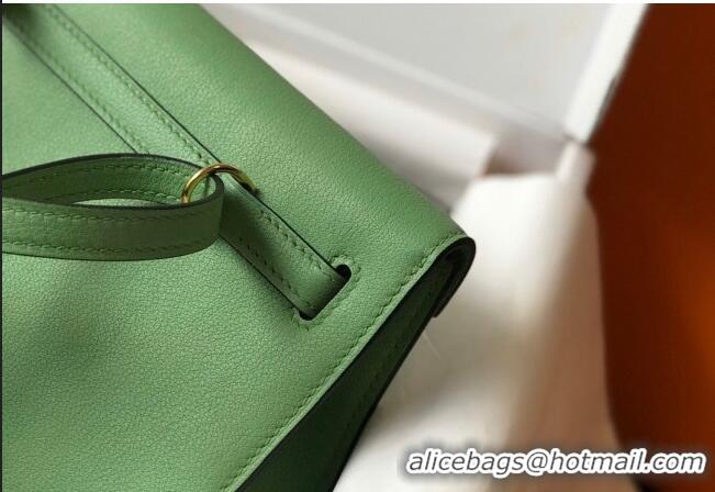 Super Quality Hermes Kelly Danse Bag 22cm in Evercolor Leather H1501 Avocado Green (Half Handmade)