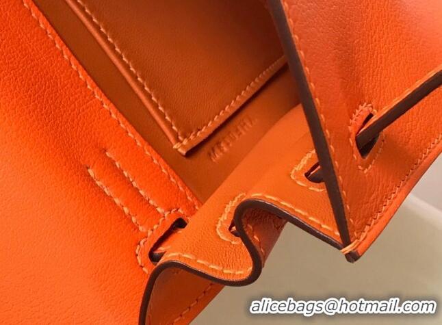 Reasonable Price Hermes Kelly Danse Bag 22cm in Evercolor Leather H1501 Orange (Half Handmade)