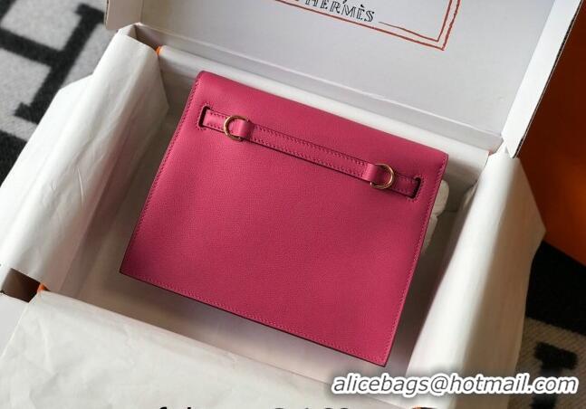 Promotional Hermes Kelly Danse Bag 22cm in Evercolor Leather H1501 Fushcia Pink (Half Handmade)