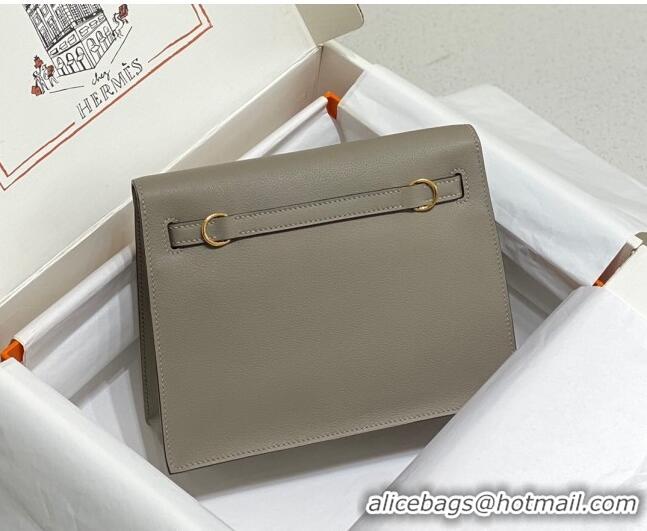 Most Popular Hermes Kelly Danse Bag 22cm in Evercolor Leather H1508 Pitch Grey/Gold (Half Handmade)