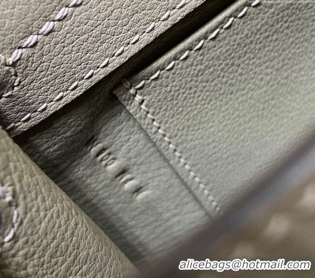 Most Popular Hermes Kelly Danse Bag 22cm in Evercolor Leather H1508 Pitch Grey/Gold (Half Handmade)